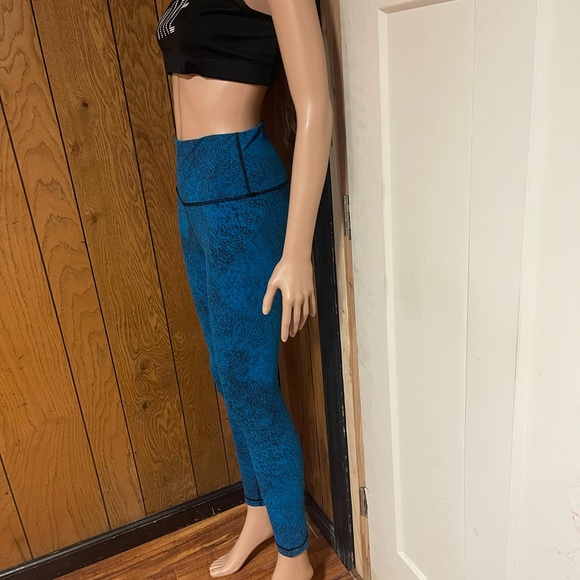 Lululemon" Wunder Under Pant III Luon Spray Jacquard shocking Blue Black - Picture 15 of 15